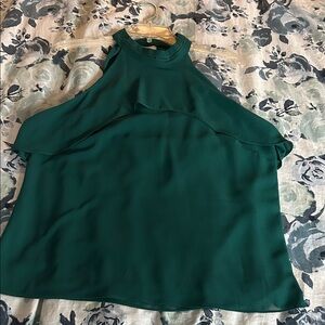 Elegant Green Sleeveless Top - Sz L